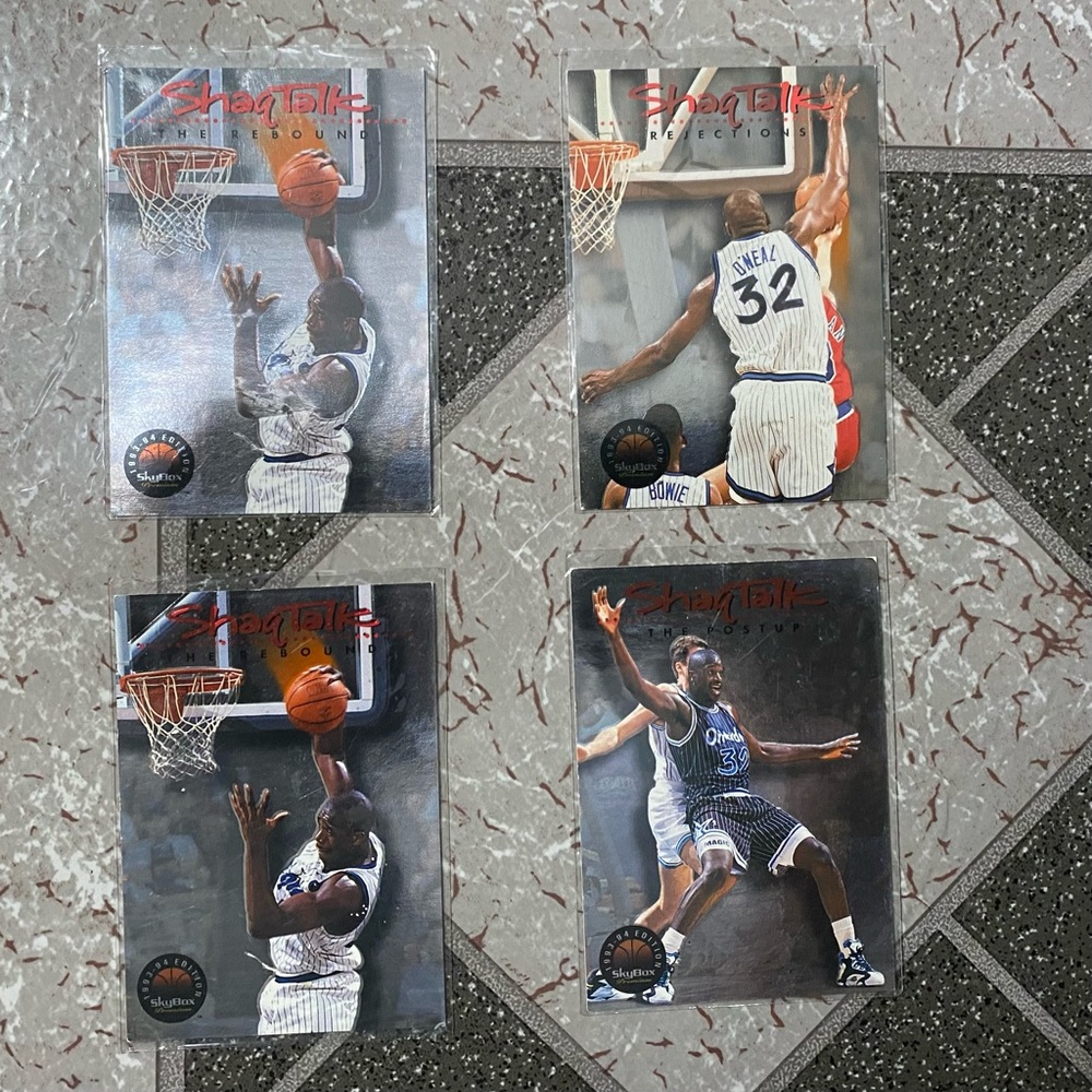 1993-94 NBA Skybox Premium Cards Shaq Talk Insert 4 Card Lot